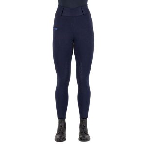 Damskie legginsy jeździeckie z pełną przyczepnością Imperial Riding Comfi Sparks. Czarne legginsy IMPERIAL RIDING, bez wzorów, z materiału, z podwyższonym stanem. Za 377,00 zł.
