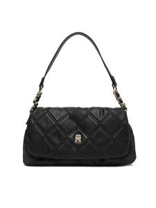 Tommy Hilfiger Torebka Th Feminine Shoulder Bag AW0AW18717 Czarny. Czarne torebki klasyczne TOMMY HILFIGER, bez wzorów, ze skóry, bez dodatków. Za 569,99 zł.