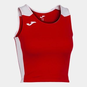 Tank top do biegania damski Joma Record II Crop top. Czarne topy JOMA, xl, bez wzorów, z elastanu, bez kołnierzyka, bez ramiączek. Za 171,50 zł.