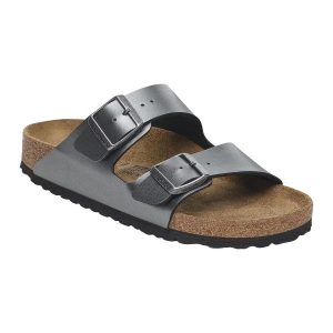 Skórzane Sandały Unisex Dla Dorosłych Arizona. Szare buty trekkingowe Birkenstock, bez zapięcia. Za 574,99 zł.