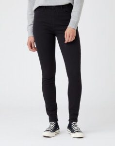 WRANGLER SKINNY DAMSKIE SPODNIE JEANSOWE JEANSY BLACK W20KB840N 112141243. Czarne rurki Wrangler, z jeansu. Za 189,99 zł.