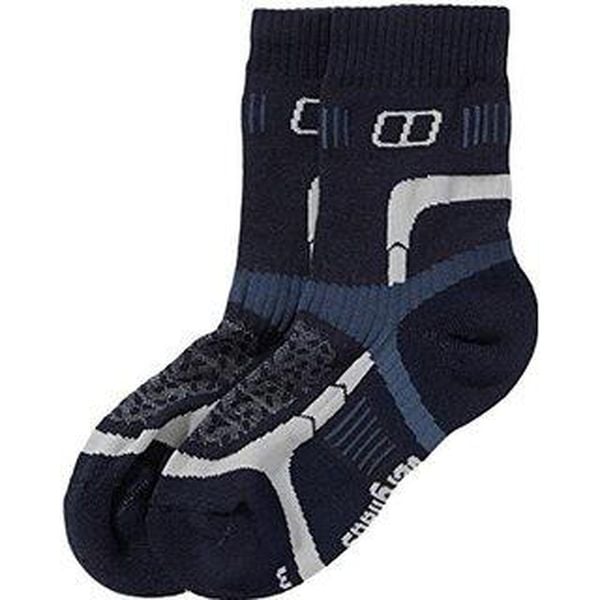 Skarpety damskie trekkingowe z amortyzacją Berghaus FAST TRACK CUSH 1/2 CREW. Niebieskie skarpetki Berghaus, bez wzorów, z lycry. Za 42,48 zł.