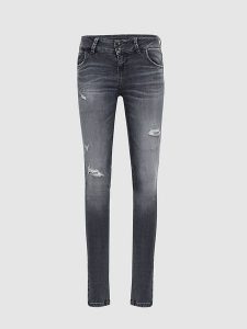 LTB Dżinsy "Molly M" - Slim fit - w kolorze antracytowym rozmiar: W32/L34. Czarne jeansy LTB, z aplikacjami, ze skóry. Za 100,99 zł.