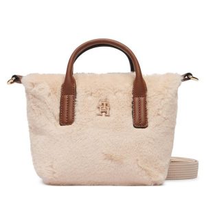 Torebka Tommy Hilfiger. Brązowe shopper bag TOMMY HILFIGER, bez wzorów, bez dodatków. Za 409,99 zł.