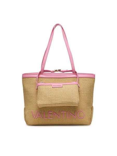 Valentino Torebka Maiam VBS9TE01PAG Beżowy. Brązowe shopper bag Valentino, bez wzorów, z syntetyku, bez dodatków. Za 453,99 zł.