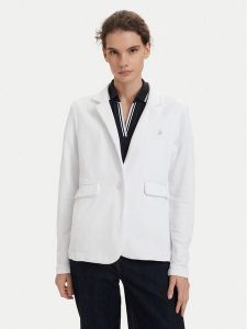 Beverly Hills Polo Club Marynarka P-SS26W-F6547 Biały Regular Fit. Białe marynarki i żakiety Beverly Hills Polo Club, m, bez wzorów, z bawełny. Za 329,99 zł.