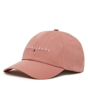 Czapka z daszkiem Tommy Jeans. Czerwone czapki Tommy Jeans, bez wzorów, z jeansu. Za 109,99 zł.