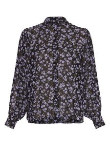 MOSS COPENHAGEN Bluzka w kolorze czarno-fioletowym rozmiar: XS. Czarne bluzki Moss Copenhagen, xs, bez wzorów, z wiskozy, bez kołnierzyka, bez ramiączek. Za 165,99 zł.