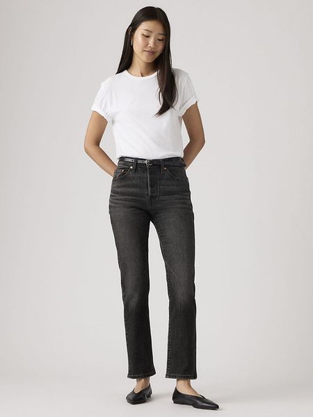 Levi's Dżinsy "501" - Regular fit - w kolorze antracytowym rozmiar: W32/L32. Czarne jeansy Levi's®, z aplikacjami, z podwyższonym stanem. Za 249,95 zł.