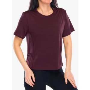 Koszulka szybkoschnąca damska Fjallraven Abisko Lite SS. Czerwone koszulki sportowe Fjällräven, bez wzorów, bez ramiączek. Za 182,99 zł.