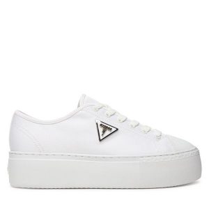 Trampki Guess. Białe trampki Guess, z aplikacjami, bez zapięcia. Za 479,99 zł.