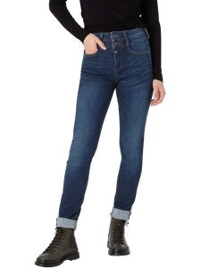 Timezone Dżinsy "Enya" - Slim fit - w kolorze granatowym rozmiar: W25/L32. Niebieskie jeansy Timezone, z aplikacjami, z podwyższonym stanem. Za 96,37 zł.