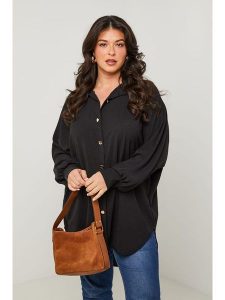 Curvy Lady Koszula w kolorze czarnym rozmiar: 44/46. Czarne koszule Curvy Lady, bez wzorów, bez kołnierzyka, bez ramiączek. Za 114,17 zł.