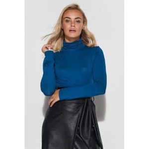 Dopasowany Dzianinowy Golf - Morski. Zielone golfy SALE, bez wzorów, z dzianiny. Za 59,95 zł.