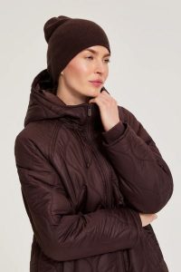 Czapka beanie brązowa. Brązowe czapki MOODO, bez wzorów, z poliamidu. Za 39,99 zł.
