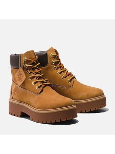 Timberland Skórzane botki "Stone Street 6" w kolorze jasnobrązowym rozmiar: 40. Brązowe botki Timberland, bez wzorów, z materiału, bez obcasa, bez zapięcia. Za 571,03 zł.