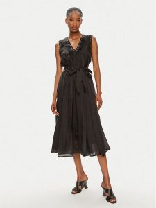 DKNY Sukienka codzienna P4EBTX69 Czarny Regular Fit. Czarne kombinezony DKNY, na co dzień, m, bez wzorów, z syntetyku, bez kołnierzyka, bez ramiączek, proste. Za 679,99 zł.