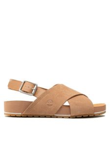 Timberland Sandały MalibuWaves Basic X Strap TB0A41MQCW81 Brązowy. Brązowe sandały Timberland, bez wzorów, ze skóry, bez obcasa, na płaskiej podeszwie, bez zapięcia. Za 429,99 zł.
