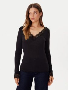 Vero Moda Bluzka Skye 10339843 Czarny Slim Fit. Czarne bluzki Vero Moda, m, bez wzorów, bez kołnierzyka, bez ramiączek. Za 109,99 zł.