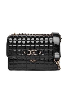 Guess Torebka Nadira HWQT84 24210 Czarny. Czarne torebki klasyczne Guess, z aplikacjami, ze skóry, bez dodatków. Za 439,99 zł.