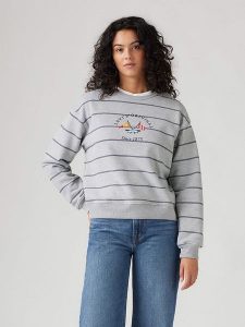 Levi's Bluza w kolorze jasnoszaro-granatowym rozmiar: XS. Szare bluzy Levi's®, s, bez wzorów, z bawełny, bez kaptura. Za 146,45 zł.