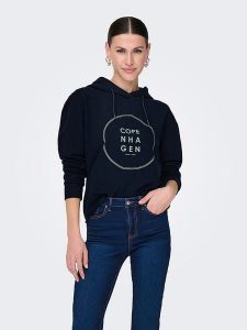 JDY Bluza w kolorze granatowym rozmiar: XS. Niebieskie bluzy JDY, xs, bez wzorów, z bawełny, z kapturem. Za 74,63 zł.