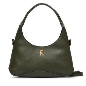 Torebka Tommy Hilfiger. Zielone torebki klasyczne TOMMY HILFIGER, bez wzorów, bez dodatków. Za 449,99 zł.