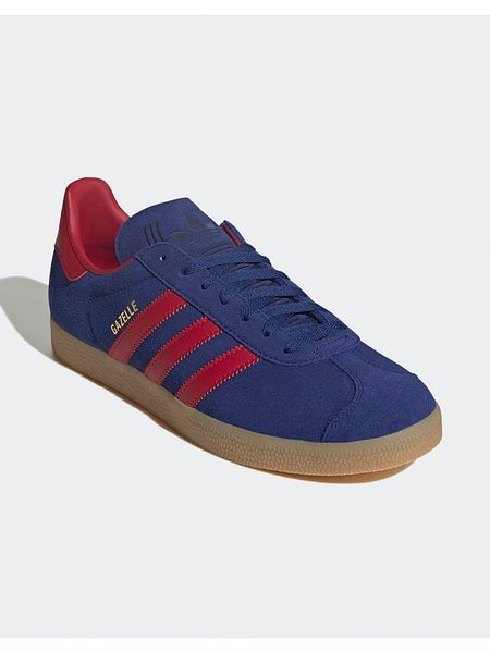 Adidas Skórzane sneakersy "Gazelle" w kolorze granatowym rozmiar: 39. Niebieskie trampki ADIDAS, bez wzorów, bez zapięcia. Za 283,48 zł.