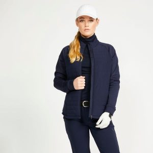 Kurtka do golfa damska Inesis CW500 ciepła. Niebieskie golfy INESIS, bez wzorów, z elastanu. Za 229,99 zł.