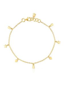 TOUS Bransoletka Cool Joy 1003190800 Złoty. Żółte bransoletki Tous, srebrne. Za 299,99 zł.