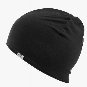 Czapka sportowa unisex Rockbros 18250005001 z dodatkiem wełny. Czarne czapki ROCKBROS, bez wzorów, z materiału, sportowe. Za 46,00 zł.