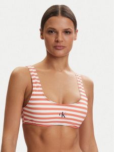 Calvin Klein Swimwear Góra od bikini LV00Q61100 Pomarańczowy. Brązowe bikini Calvin Klein Swimwear, bez wzorów, z syntetyku. Za 229,99 zł.