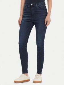 Tommy Jeans Jeansy Sylvia DW0DW21823 Granatowy Skinny Fit. Niebieskie jeansy Tommy Jeans, bez wzorów, z bawełny. Za 399,99 zł.