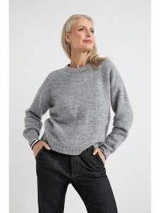 Josephine & Co Sweter "Andrea" w kolorze jasnoszarym rozmiar: XL. Szare swetry oversize Josephine & Co, xl, bez wzorów, z wełny, bez ramiączek. Za 206,42 zł.