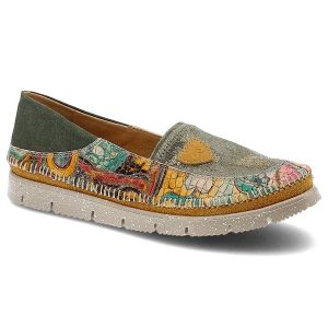 Zielone Półbuty Maciejka Wygodne Buty Damskie. Zielone półbuty Maciejka, z aplikacjami, ze skóry, bez obcasa, bez zapięcia. Za 305,99 zł.