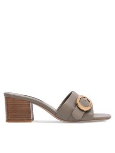 Gino Rossi Klapki VITA-V15595-15-1 Khaki. Brązowe klapki Gino Rossi, bez wzorów, ze skóry, bez obcasa. Za 229,99 zł.