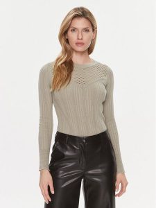 Guess Sweter Marie Rn Lt W4RR23 Z3C71 Beżowy Slim Fit. Brązowe swetry klasyczne Guess, s, z bawełny, bez kołnierzyka. Za 379,99 zł.