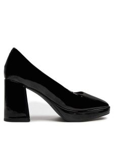 Clarks Czółenka Zoya85 Court 26176364 Czarny. Czarne czółenka Clarks, bez wzorów, z lakierowanej skóry, bez obcasa, bez zapięcia. Za 279,99 zł.