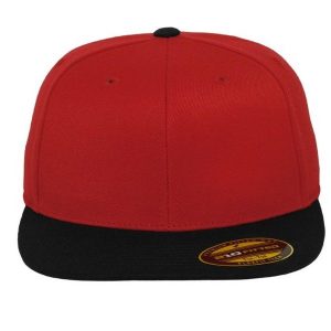 Dwukolorowa Czapka Z Daszkiem Premium 210. Czarne czapki FLEXFIT, bez wzorów. Za 87,99 zł.