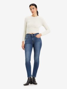 Levi´s Dżinsy "724" - Skinny fit - w kolorze niebieskim rozmiar: W30/L32. Niebieskie jeansy z aplikacjami, z podwyższonym stanem. Za 175,67 zł.