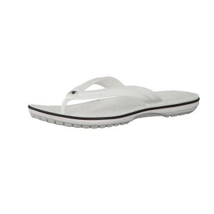 Japonki damskie Crocs Crocband Flip. Białe klapki Crocs, bez wzorów, z materiału, bez obcasa. W wyprzedaży za 149,00 zł.