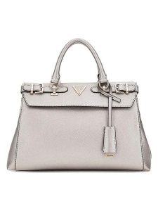 Guess Torebka w kolorze srebrnym - 35 x 22 x 12 cm rozmiar: onesize. Szare torebki klasyczne Guess, z aplikacjami, z materiału, przez ramię, bez dodatków. Za 506,32 zł.