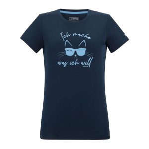 T-shirt Damski Kot Fingal Slogan. Niebieskie t-shirty Regatta, bez wzorów, bez kołnierzyka, bez ramiączek. Za 75,99 zł.