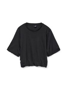 Vero Moda Koszulka w kolorze czarnym rozmiar: S. Czarne bluzki Vero Moda, s, bez wzorów, z bawełny, bez kołnierzyka, bez ramiączek. Za 48,28 zł.