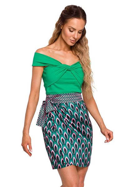 Made of emotion Spódnica w kolorze zielono-jasnoróżowym rozmiar: XL. Różowe spódnice Made Of Emotion, na co dzień, xl, bez wzorów, mini. Za 65,54 zł.