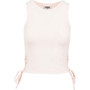 Damski crop top Urban Classic lace. Czerwone topy Urban Classics, bez wzorów, bez kołnierzyka, bez ramiączek. Za 89,00 zł.