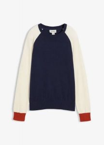 Sweter z cienkiej dzianiny z domieszką bawełny i raglanowymi rękawami. Brązowe swetry klasyczne bonprix, z bawełny, bez kołnierzyka. Za 94,99 zł.