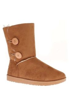 ISLAND BOOT Botki zimowe "Elisa" w kolorze jasnobrązowym rozmiar: 36. Brązowe botki Island Boot, na zimę, bez wzorów, z materiału, bez obcasa, bez zapięcia. Za 100,99 zł.