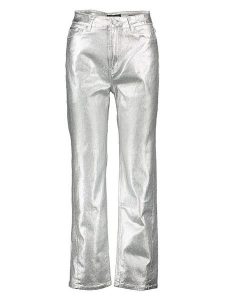 Scotch & Soda Spodnie w kolorze srebrnym rozmiar: W27. Szare spodnie z wysokim stanem Scotch & Soda, bez wzorów, z materiału, z podwyższonym stanem. Za 158,10 zł.