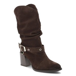 Brązowe Kowbojki Karino Stylowe Buty Damskie Na Obcasie. Brązowe buty zimowe Karino, bez obcasa, na obcasie, bez zapięcia. Za 729,00 zł.